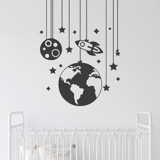 Solar System Mobile Wall Decal Sticker