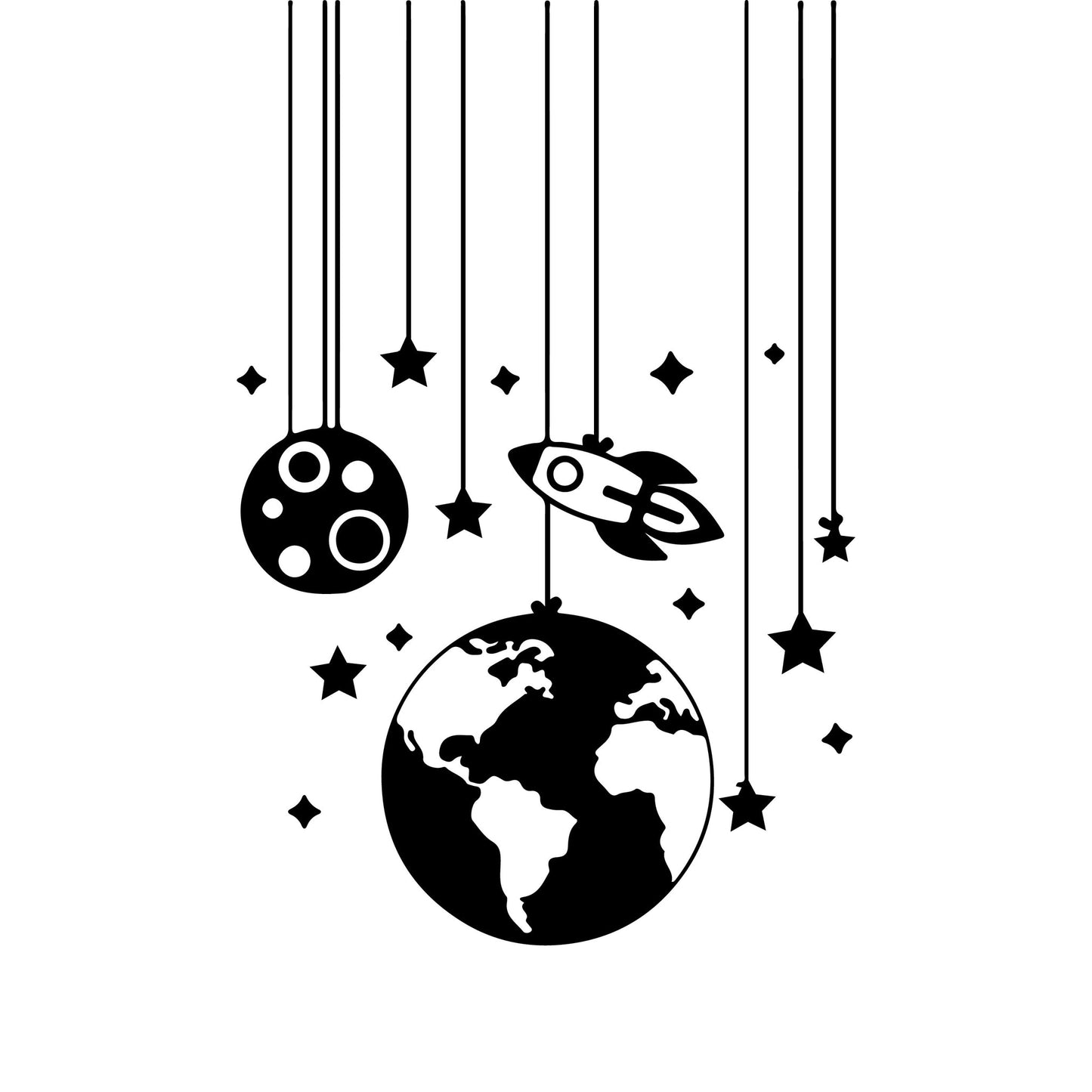 Solar System Mobile Wall Decal Sticker Design