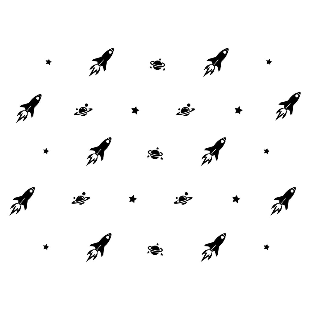 Spaceship Galaxy pattern Wall Decal stickers design