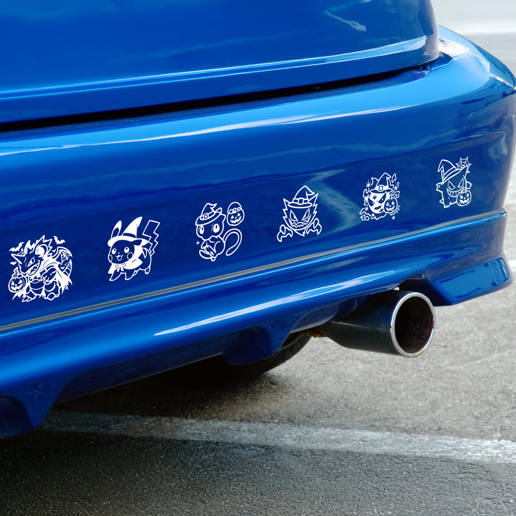 Spooky Pokémon Vinyl Decal Set – Halloween Pokémon Stickers | Starter & Classic Versions