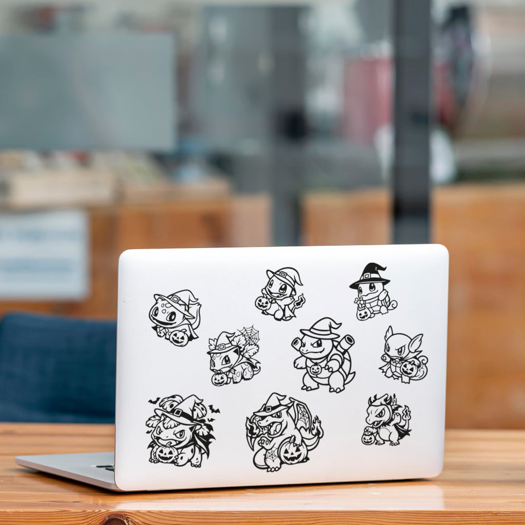 Spooky Pokémon Vinyl Decal Set – Halloween Pokémon Stickers | Starter & Classic Versions