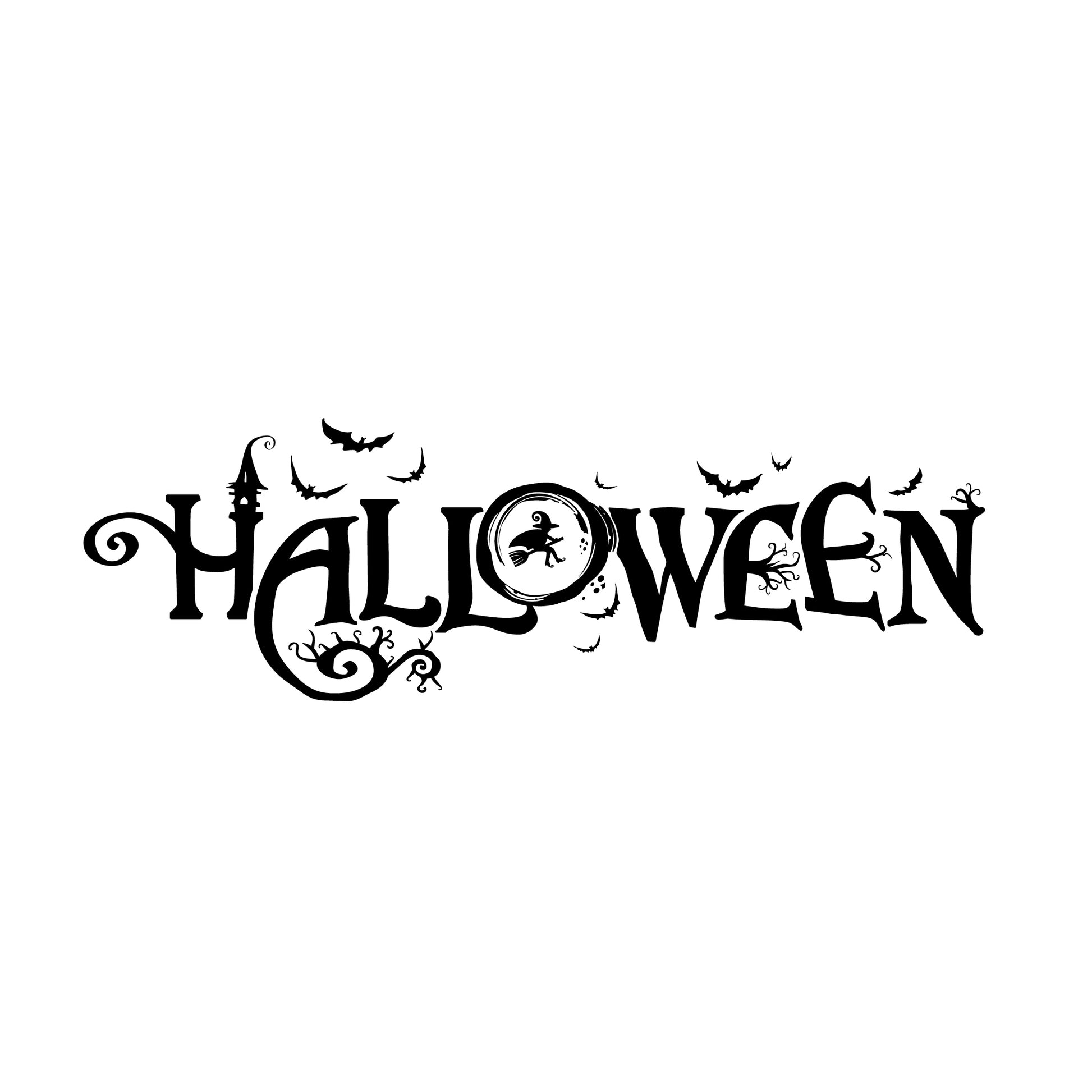 Spooky large halloween wall sticker decal design