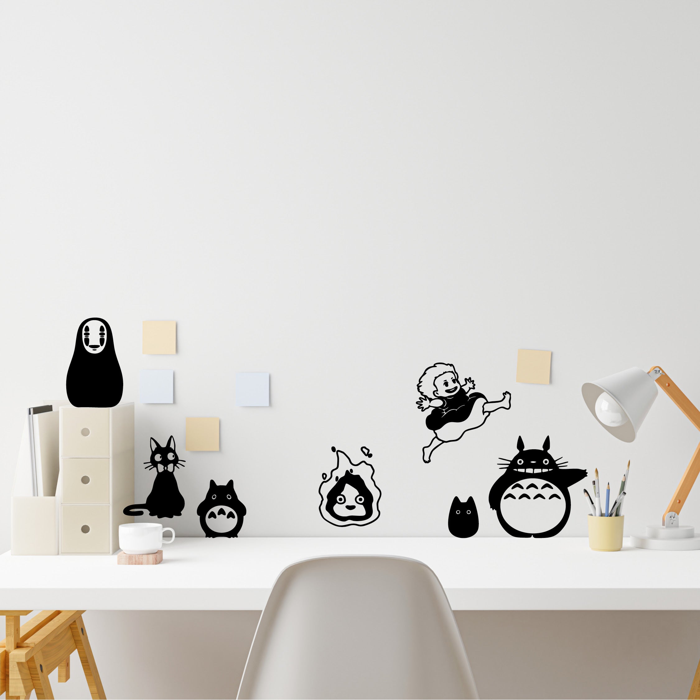 Studio Ghibli Vinyl Decal Set – Totoro, Ponyo, Calcifer & More Anime Character Stickers
