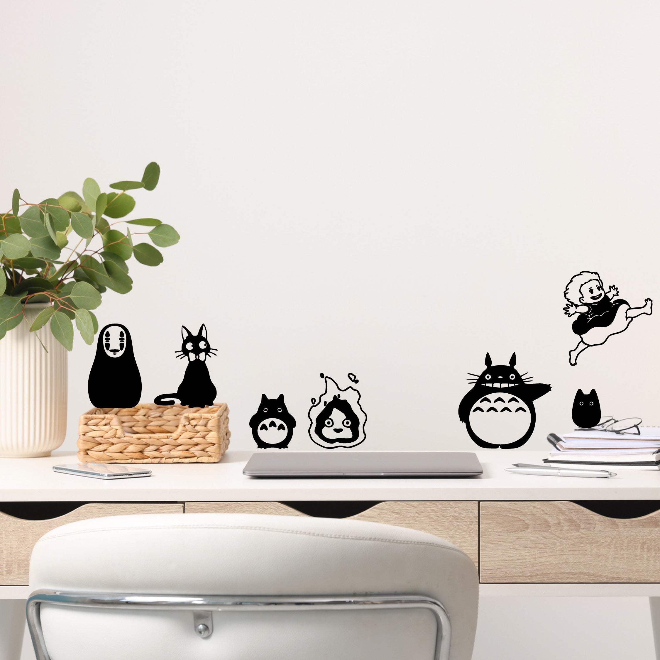 Studio Ghibli Vinyl Decal Set – Totoro, Ponyo, Calcifer & More Anime Character Stickers