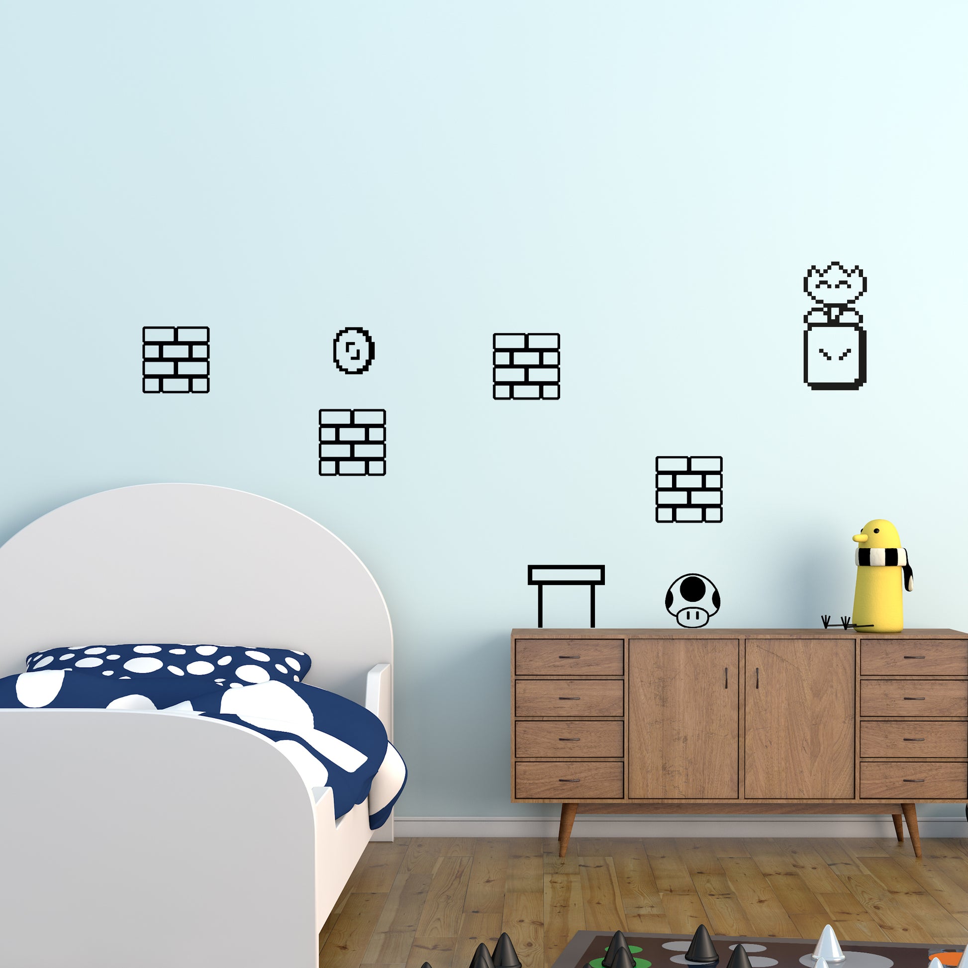Super Mario Wall Decal Stickers for Kids bedroom Games Room