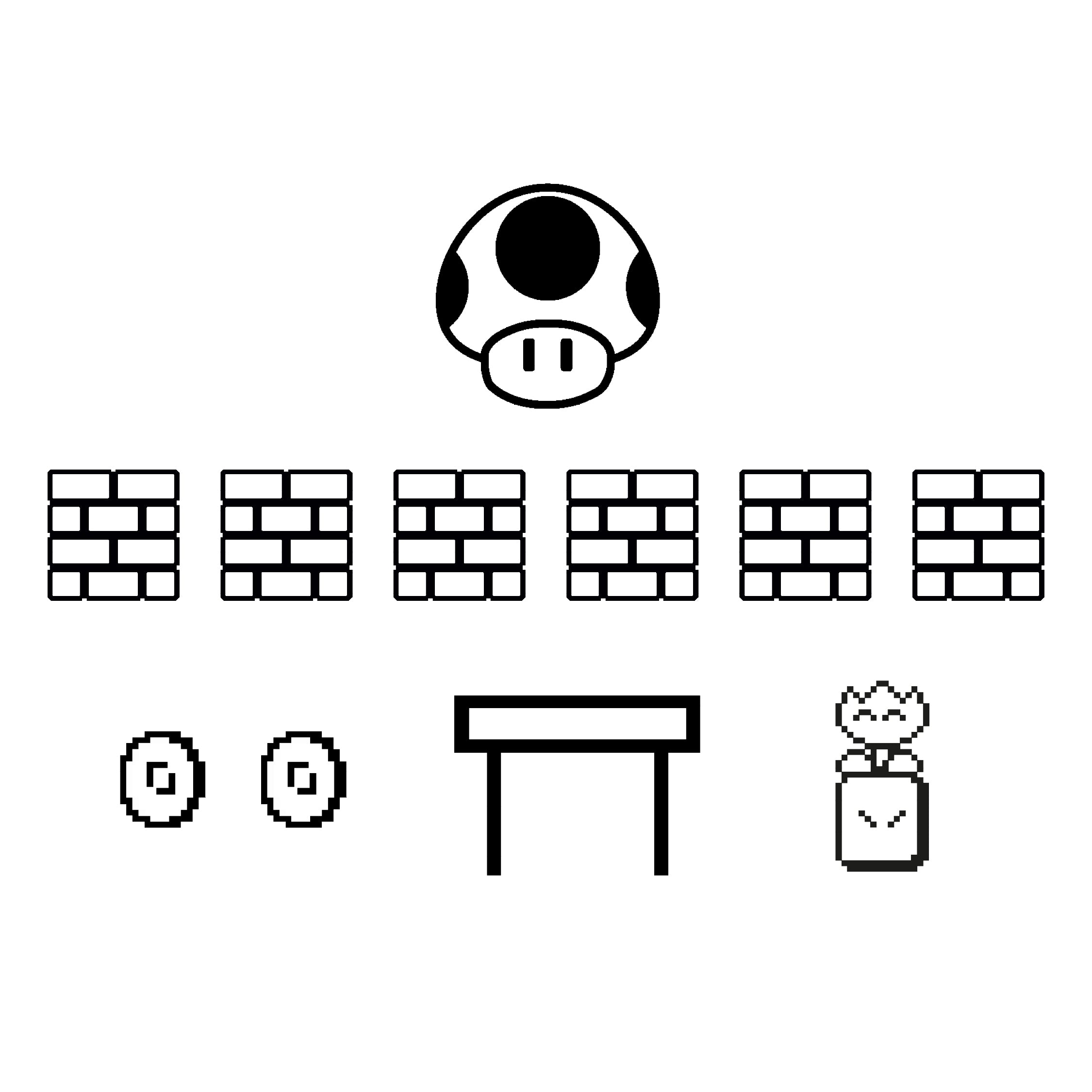 Super Mario Wall Decal Stickers for Kids bedroom Games Room