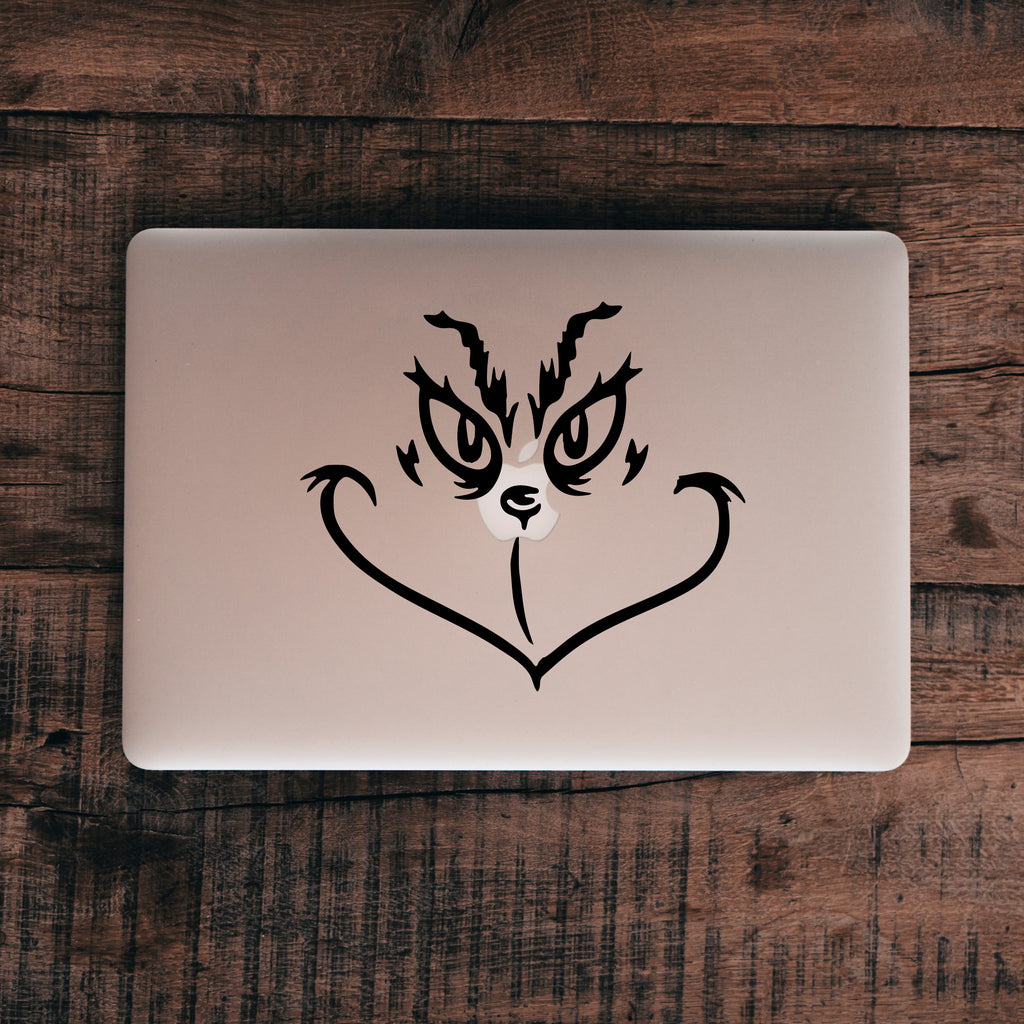 The Grinch Face Wall Decal – Christmas Vinyl Sticker for Windows, Doors & Holiday Decorations