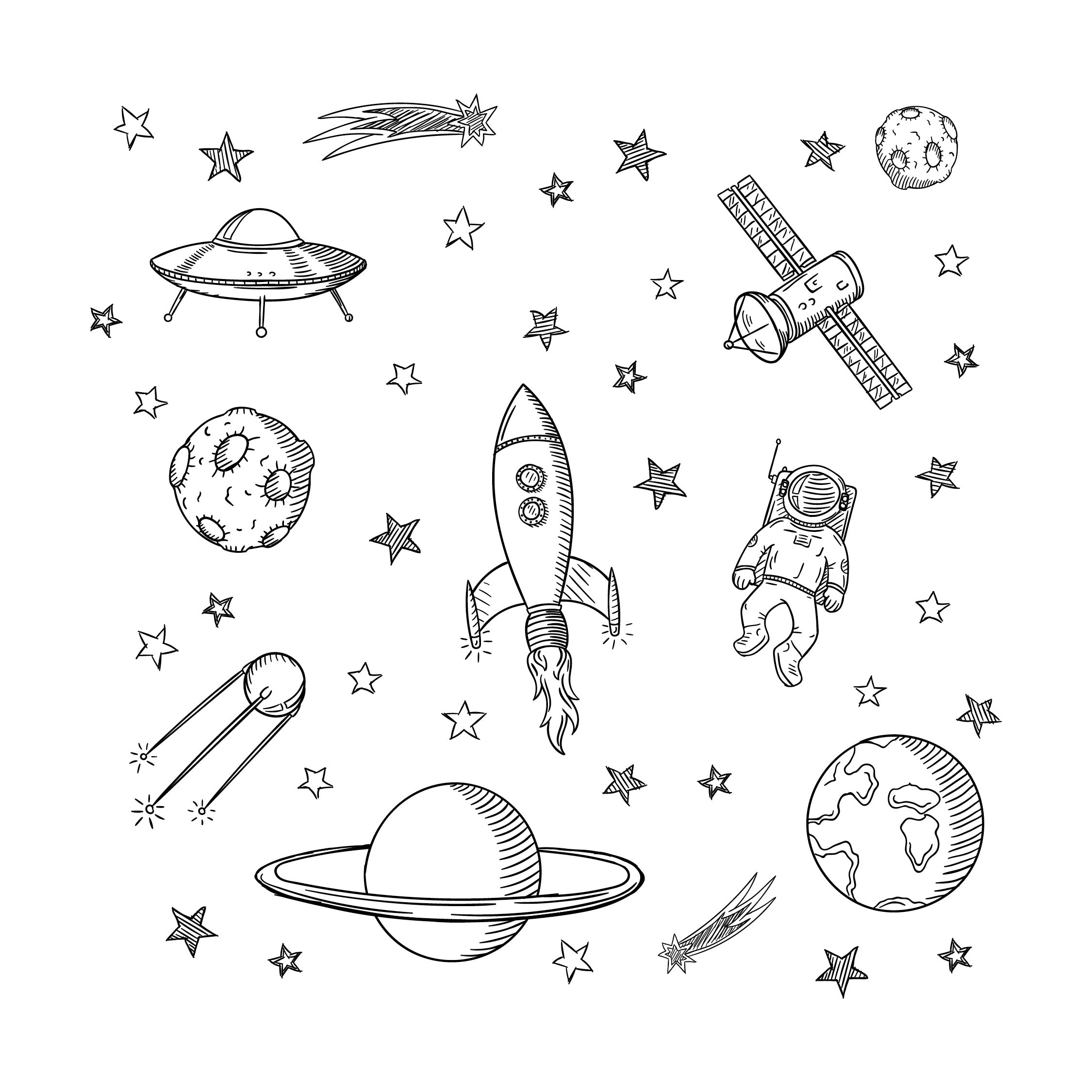 Ultimate Space Wall Decal Sticker Pack for Kids – Planets, Rocket, Astronaut & Stars – Medium to XL Sizes