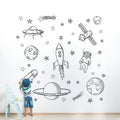 Ultimate Space Wall Decal Sticker Pack for Kids – Planets, Rocket, Astronaut & Stars – Medium to XL Sizes