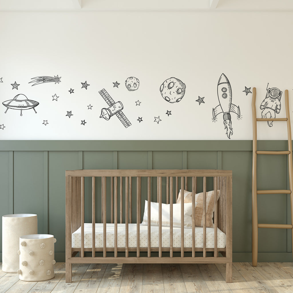 Ultimate Space Wall Decal Sticker Pack for Kids – Planets, Rocket, Astronaut & Stars – Medium to XL Sizes