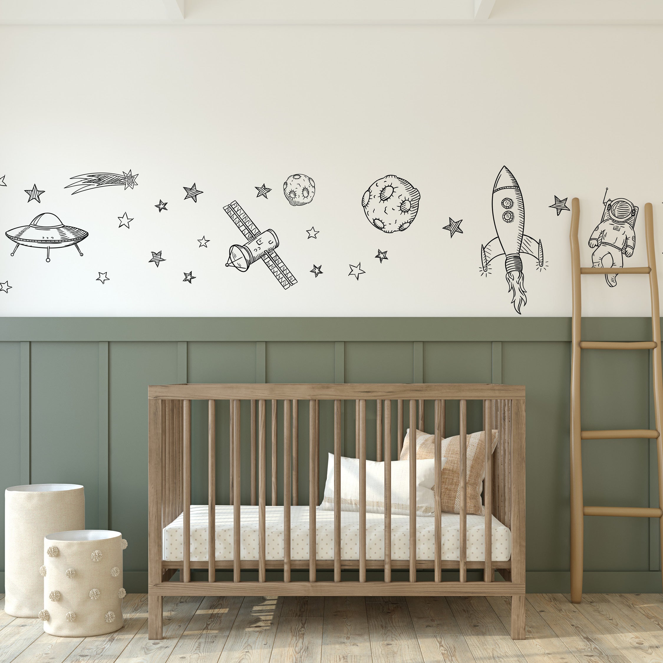 Ultimate Space Wall Decal Sticker Pack for Kids – Planets, Rocket, Astronaut & Stars – Medium to XL Sizes