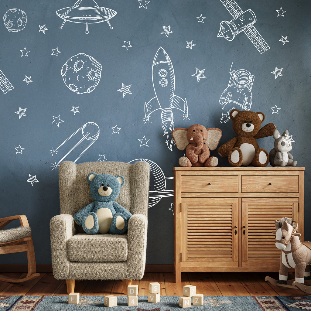 Ultimate Space Wall Decal Sticker Pack for Kids – Planets, Rocket, Astronaut & Stars – Medium to XL Sizes