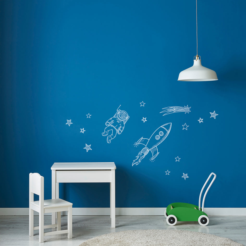 Ultimate Space Wall Decal Sticker Pack for Kids – Planets, Rocket, Astronaut & Stars – Medium to XL Sizes