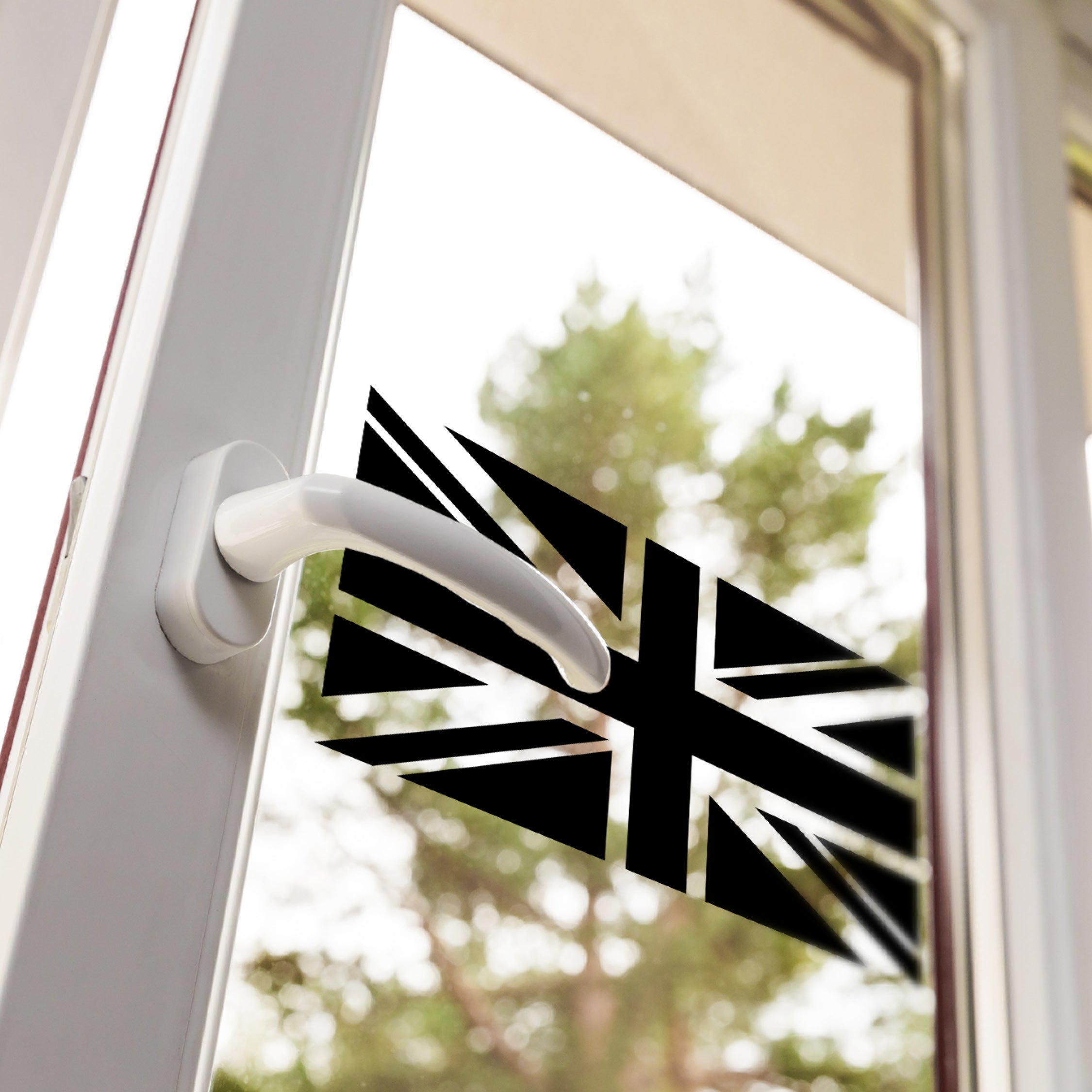 Union Jack Vinyl Decal – Single Colour British Flag Sticker, Patriotic Pride of Britain Car or Window Decal