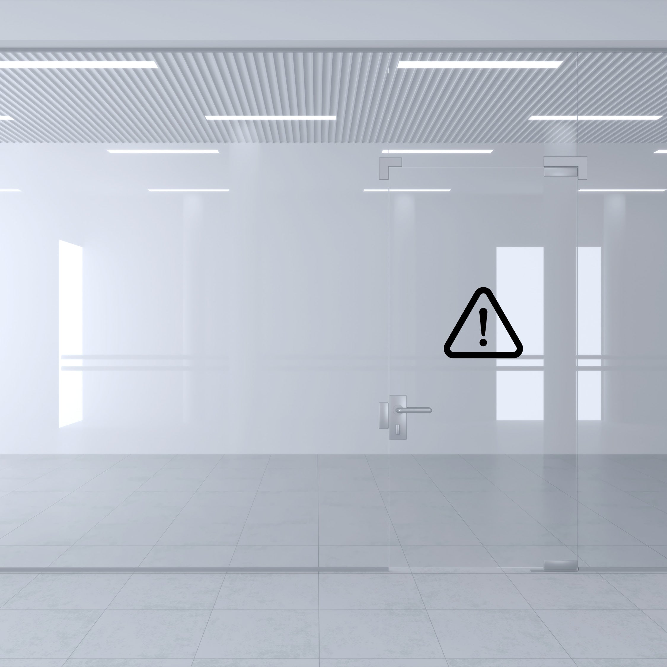 Warning Sign Vinyl Decal – Triangle with Exclamation Mark for Emergency, Accident & Hazard Zones