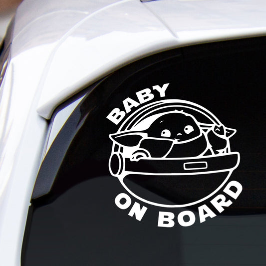 Baby Yoda on Board Vehicle Decal Sticker