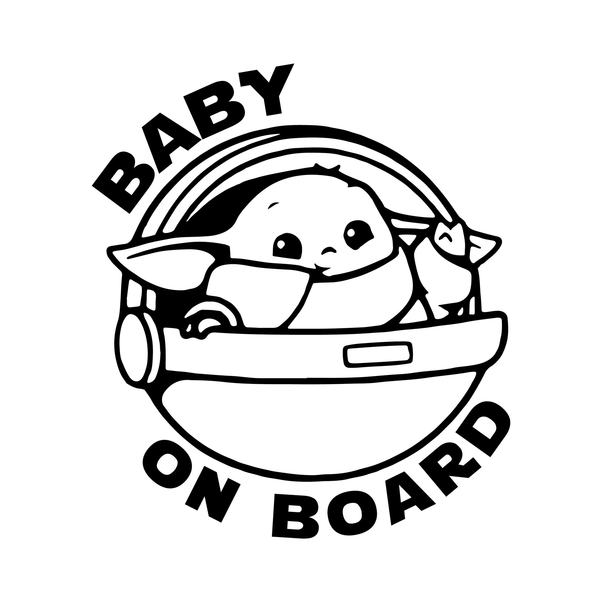 Baby Yoda on Board Vehicle Decal Sticker Design