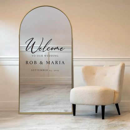 Personalised Wedding Welcome Sign – Custom Vinyl decal with Names & Colours