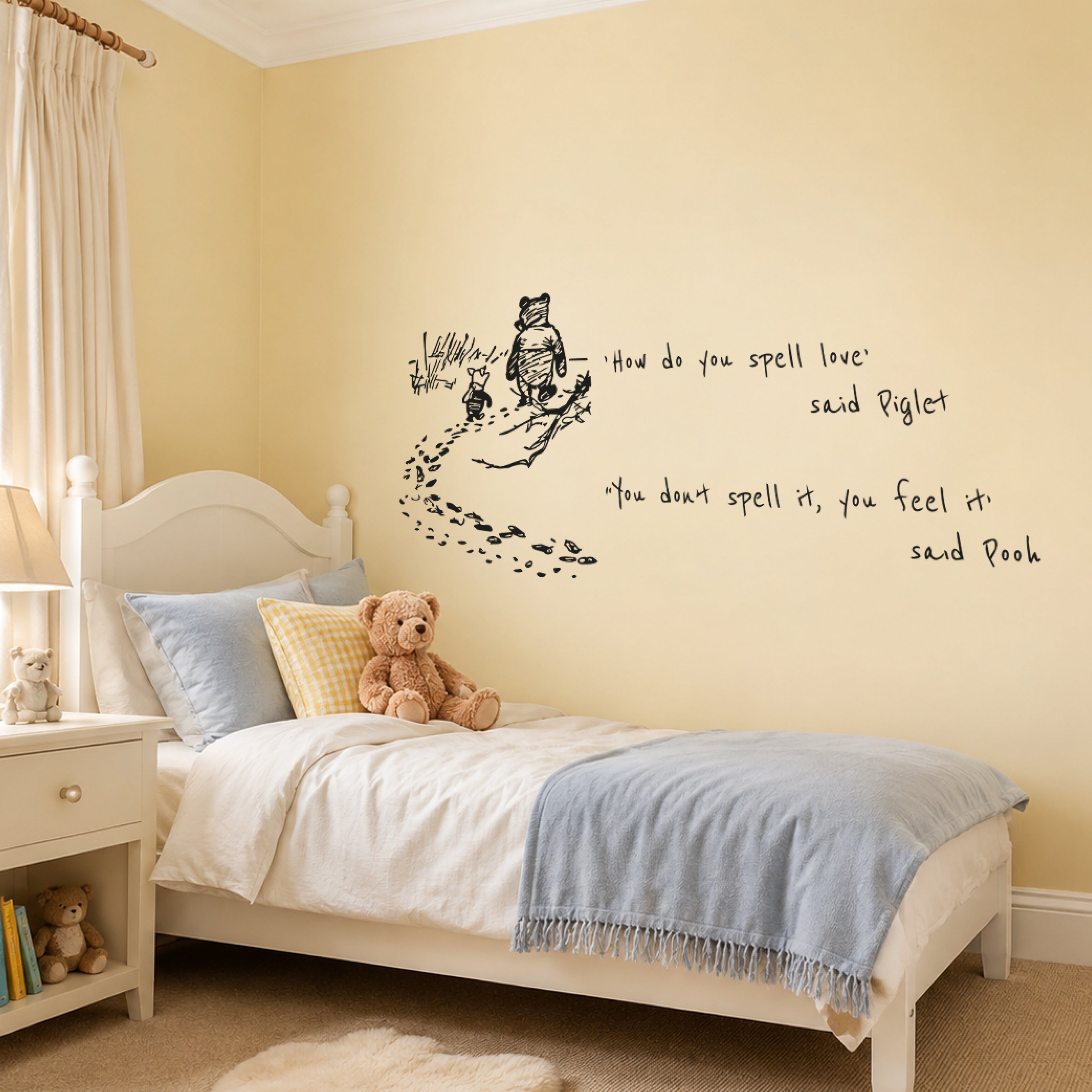Winnie the Pooh & Piglet Love Quote Vinyl Wall Decal – Official Disney Nursery Wall Sticker