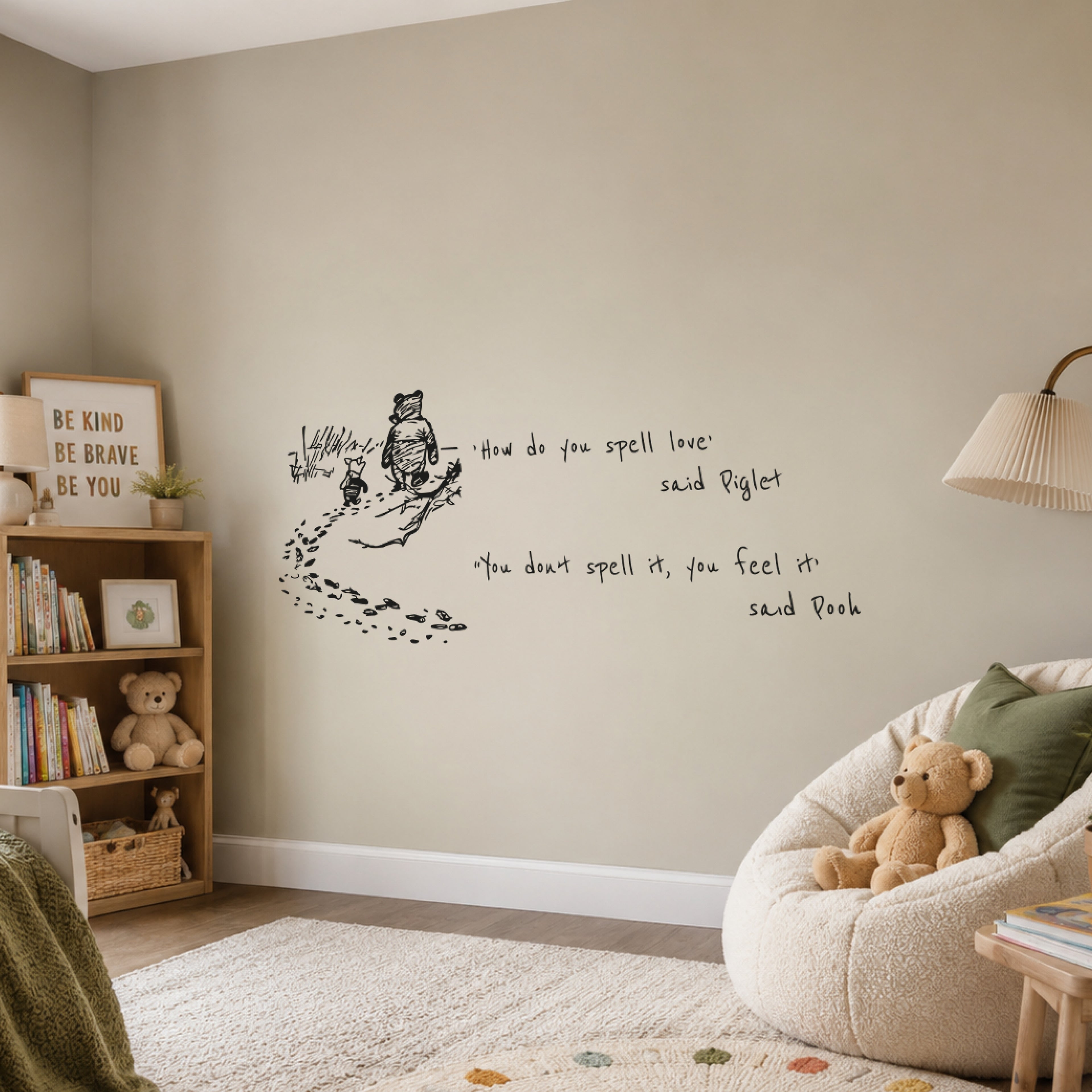 Winnie the Pooh & Piglet Love Quote Vinyl Wall Decal – Official Disney Nursery Wall Sticker