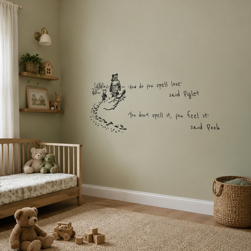 Winnie the Pooh & Piglet Love Quote Vinyl Wall Decal – Official Disney Nursery Wall Sticker