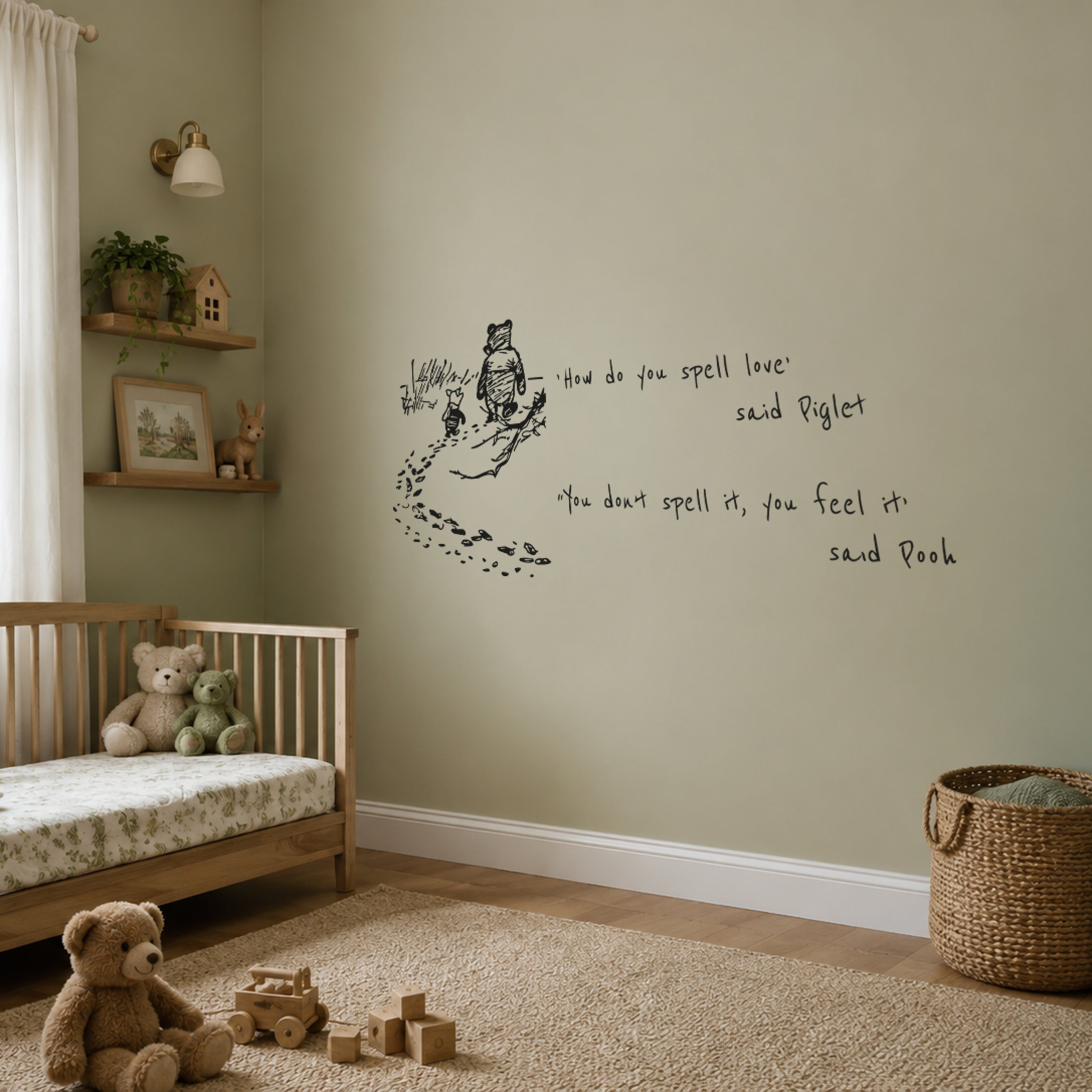 Winnie the Pooh & Piglet Love Quote Vinyl Wall Decal – Official Disney Nursery Wall Sticker