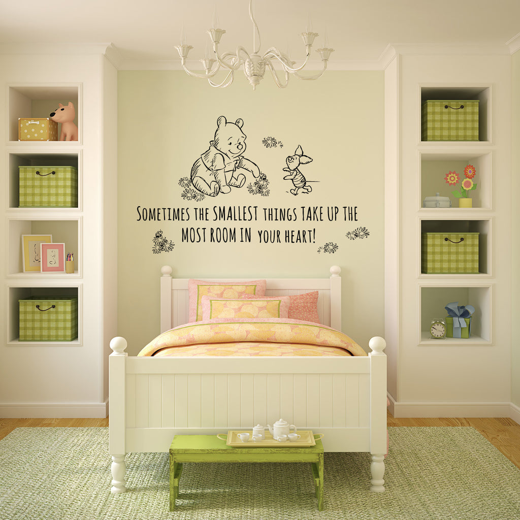 Winnie the Pooh Wall Decal – Nursery & Kids Room Vinyl Wall Sticker, Disney Pooh Bear Wall Art, Baby Shower & Playroom Decor