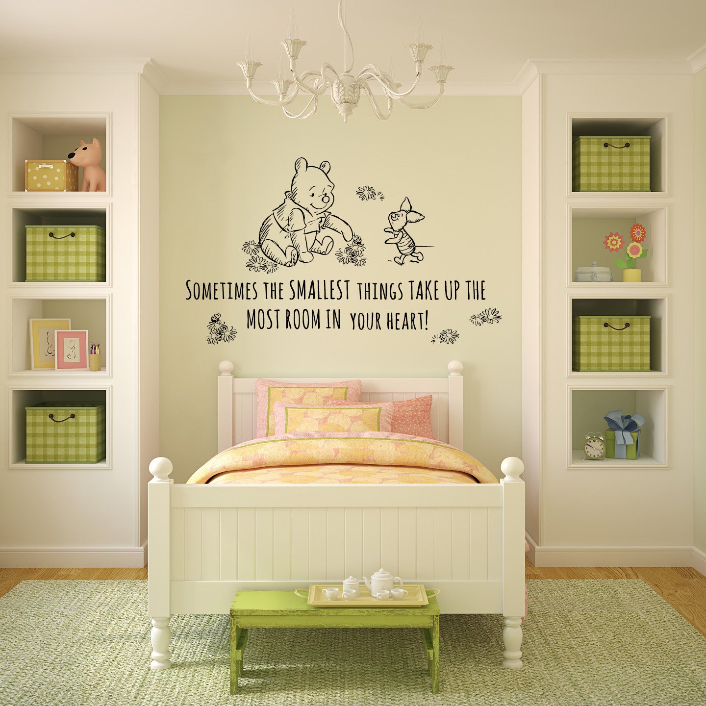Winnie the Pooh Wall Decal – Nursery & Kids Room Vinyl Wall Sticker, Disney Pooh Bear Wall Art, Baby Shower & Playroom Decor