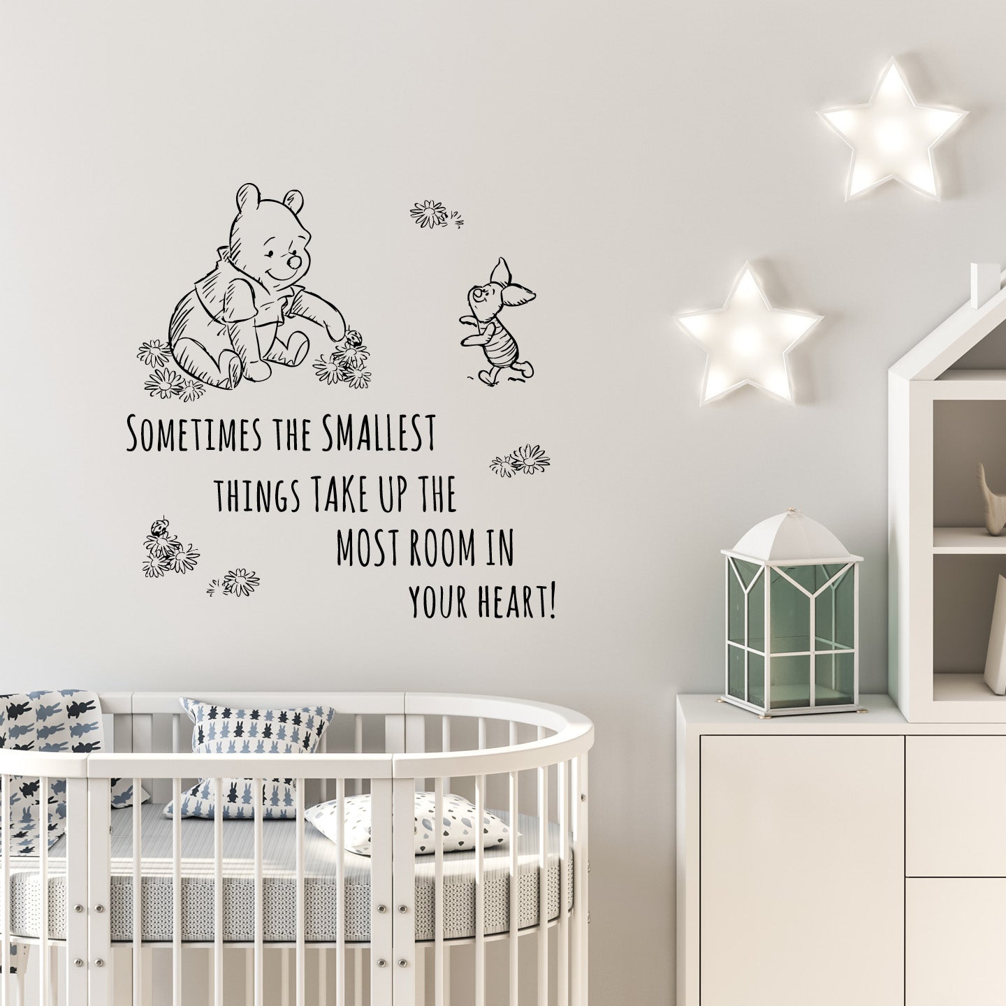 Winnie the Pooh Wall Decal – Nursery & Kids Room Vinyl Wall Sticker, Disney Pooh Bear Wall Art, Baby Shower & Playroom Decor