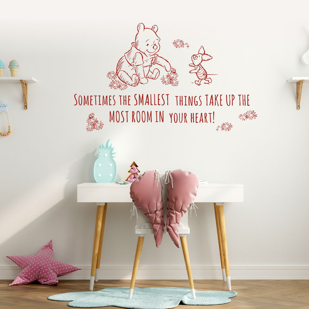 Winnie the Pooh Wall Decal – Nursery & Kids Room Vinyl Wall Sticker, Disney Pooh Bear Wall Art, Baby Shower & Playroom Decor