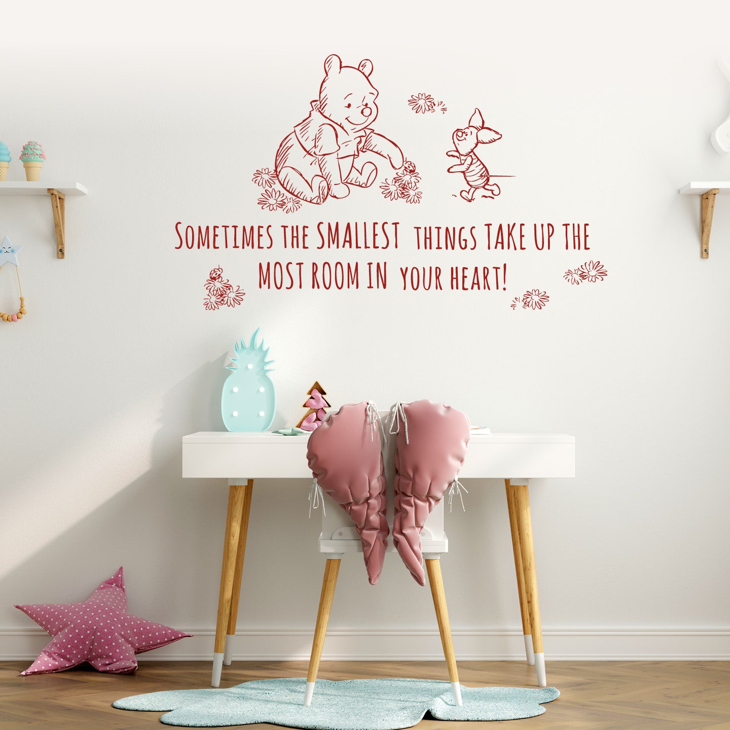 Winnie the Pooh Wall Decal – Nursery & Kids Room Vinyl Wall Sticker, Disney Pooh Bear Wall Art, Baby Shower & Playroom Decor