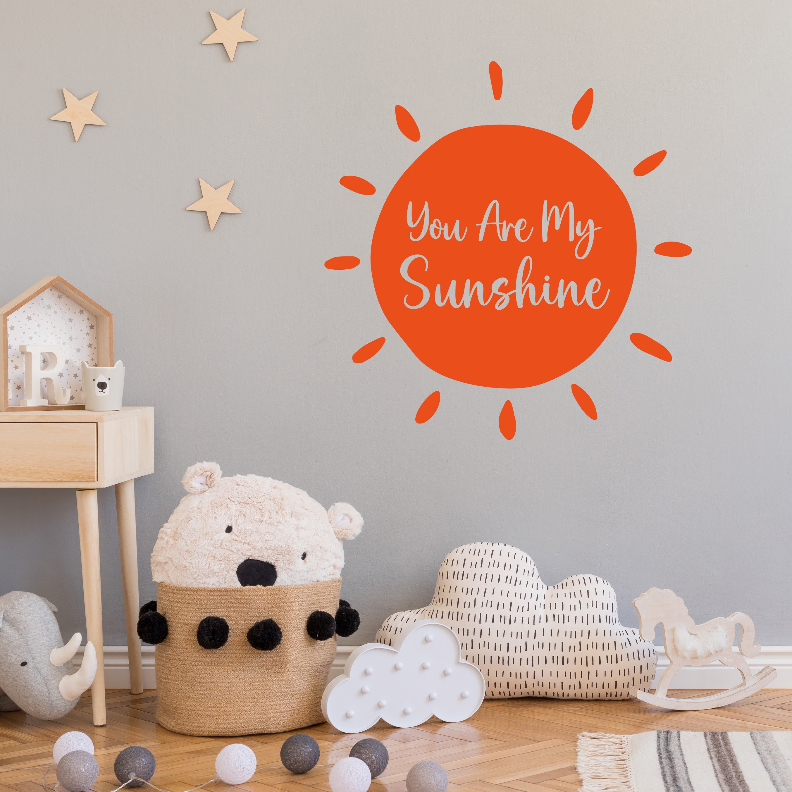 You Are My Sunshine Wall Decal Sticker – Nursery Wall Art Vinyl Quote for Baby Room, Girls or Boys Bedroom Decor