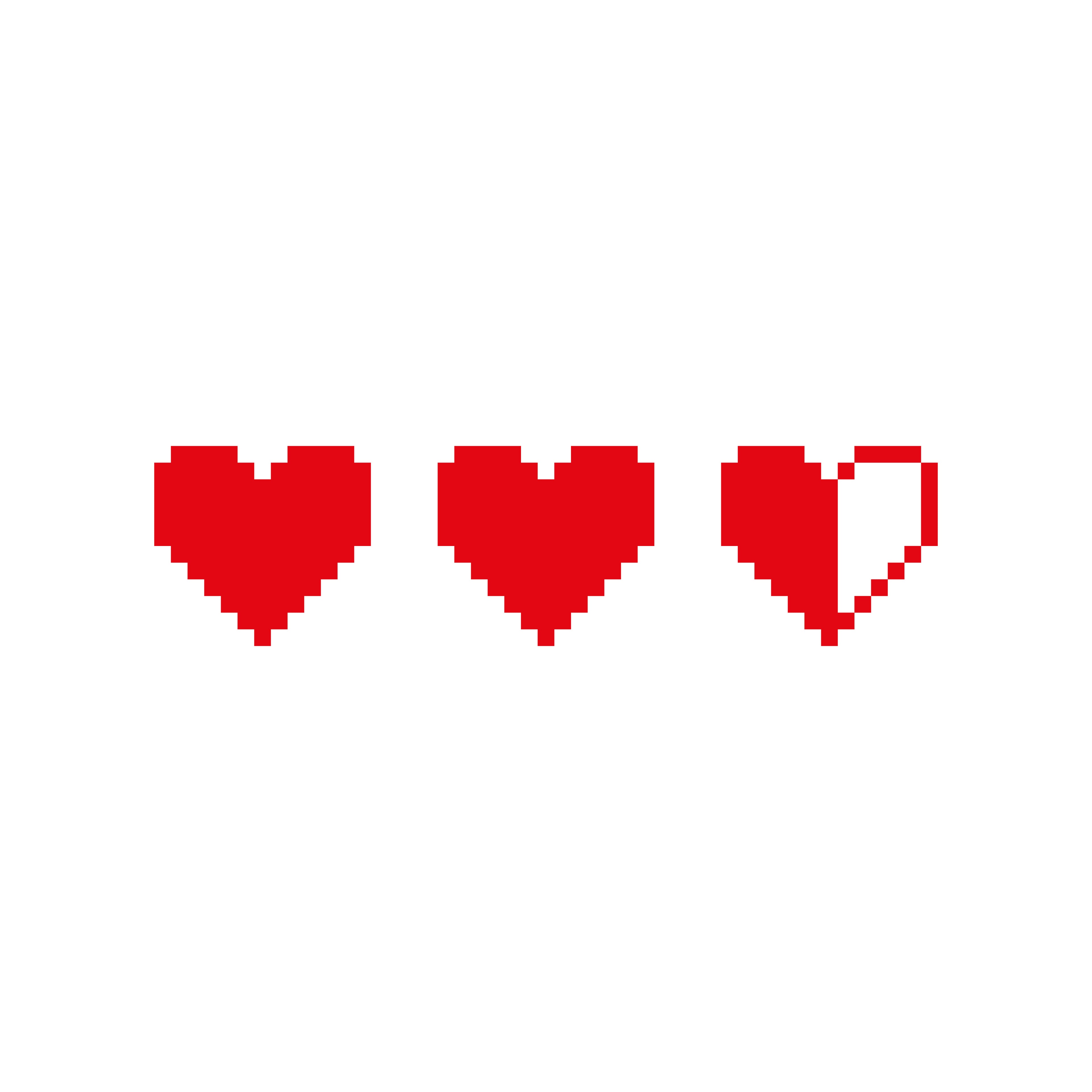 Pixel Heart Health Bar Vinyl Decal – Retro Gaming Life Hearts Sticker