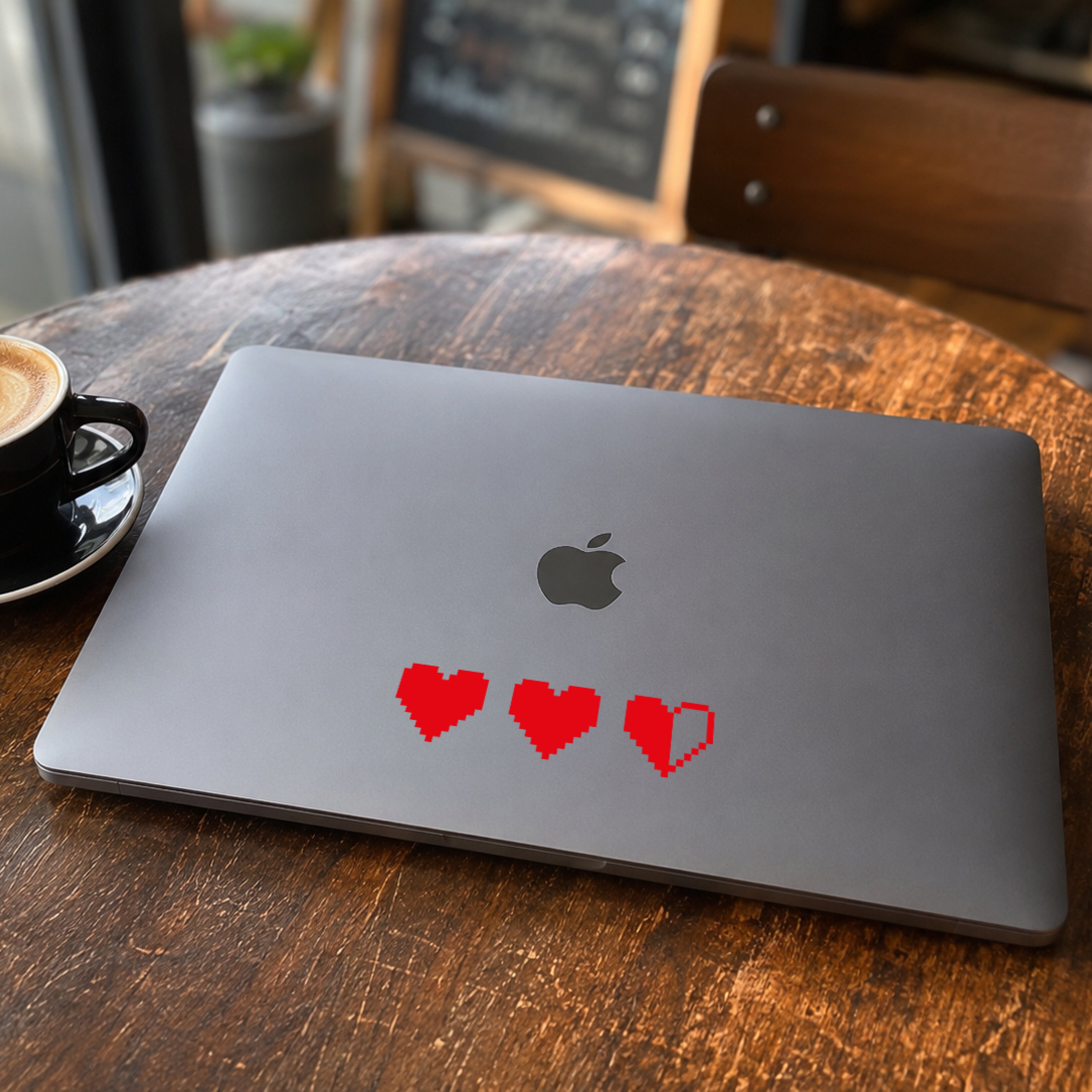 Pixel Heart Health Bar Vinyl Decal – Retro Gaming Life Hearts Sticker